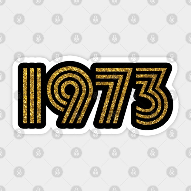 1973 Birth Year Glitter Effect Sticker by Elsie Bee Designs